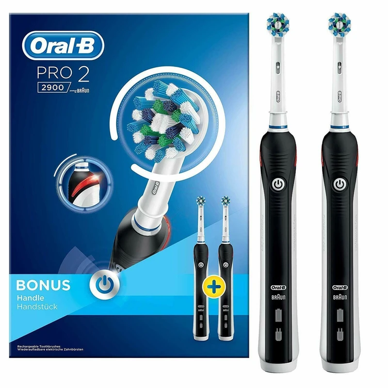 مسواک برقی اورال بی مدل Pro 2 2900 بسته ۲ عددی | Oral-B Pro 2 2900