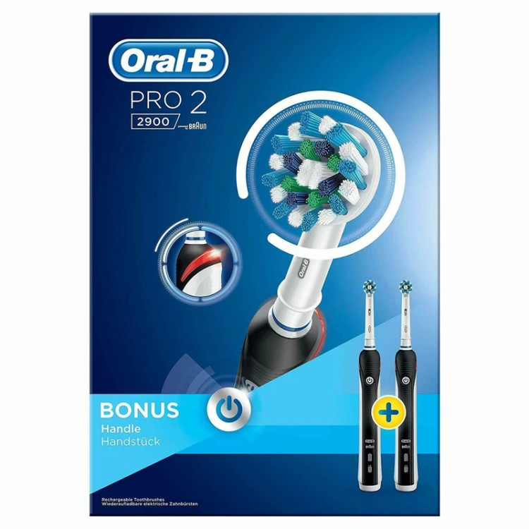 مسواک برقی اورال بی مدل Pro 2 2900 بسته ۲ عددی | Oral-B Pro 2 2900