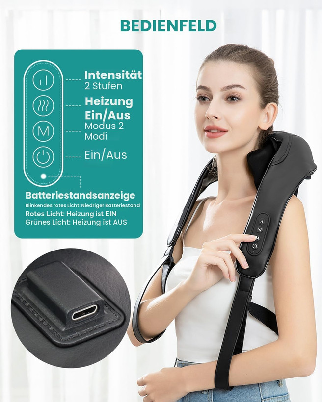 ماساژور گردن شارژی نک تک مدل NK-NM09 | ماساژور برقی گردن و شانه
