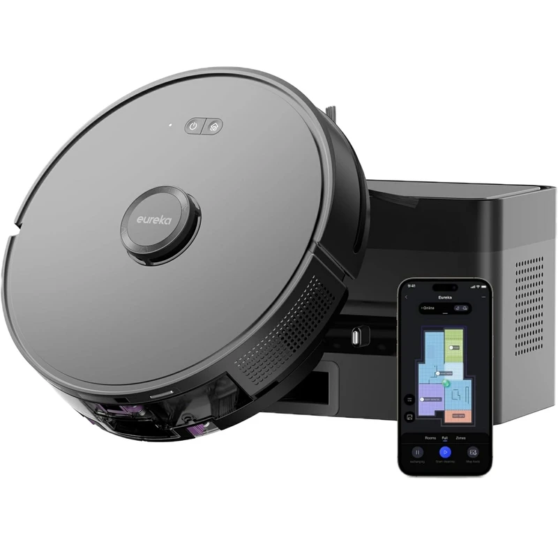 جارو رباتیک یورکا مدل E6 Plus با مکش 5000 پاسکال، LiDAR و تخلیه خودکار